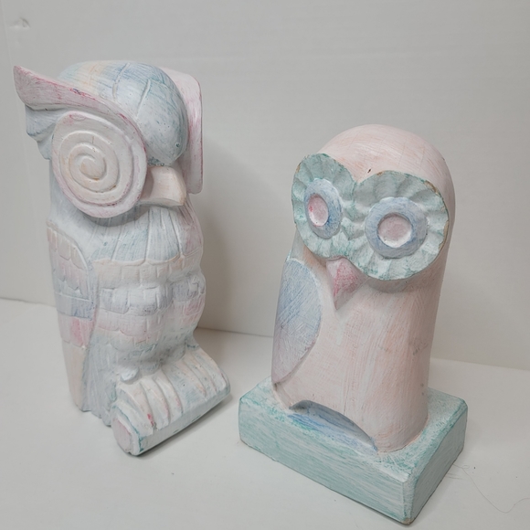 Pastel owl shelf decor book ends - Picture 2 of 8